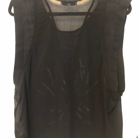 Black IRO silk mesh and embroidery tank top - Picture 3 of 5